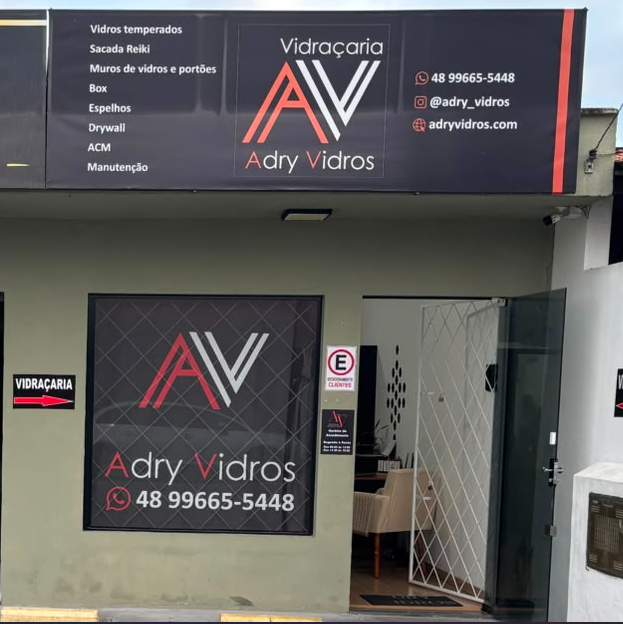 Fachada da loja Adry Vidros em Palhoça/SC